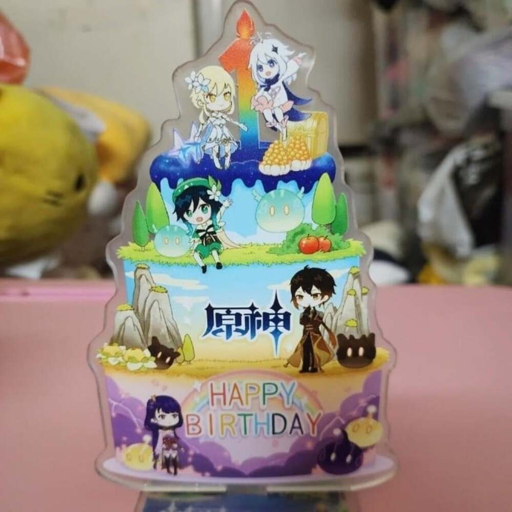 Genshin Impact Happy Birthday Cake Acrylic...